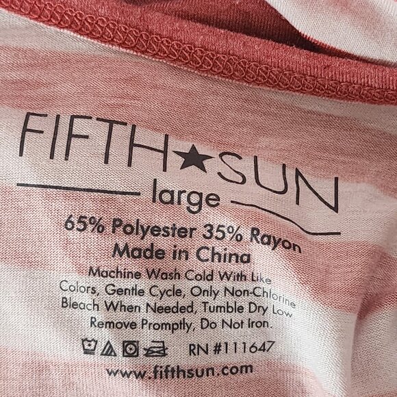 Fifth Sun Red White Stripe Blue Pocket with White Stars Poly Rayon Tank Top Sz L - Picture 15 of 16